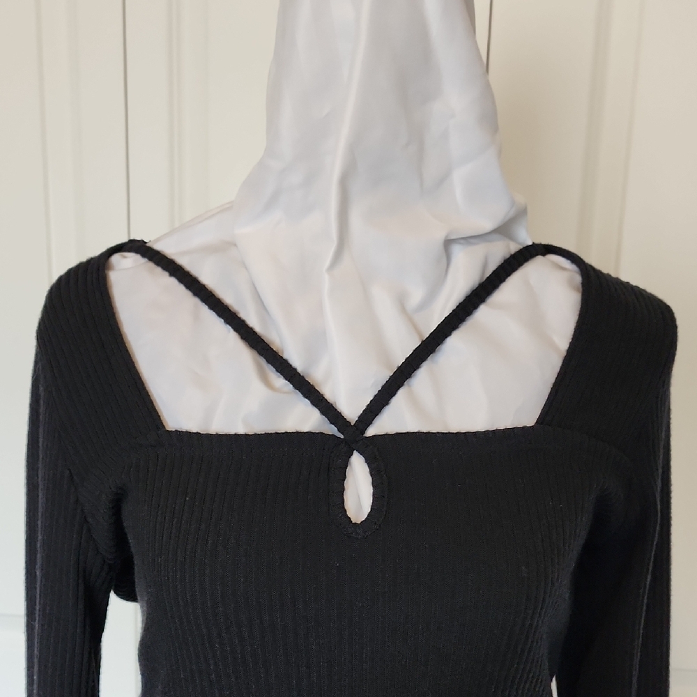 Old Navy Black Sweater with Criss-cross Detail